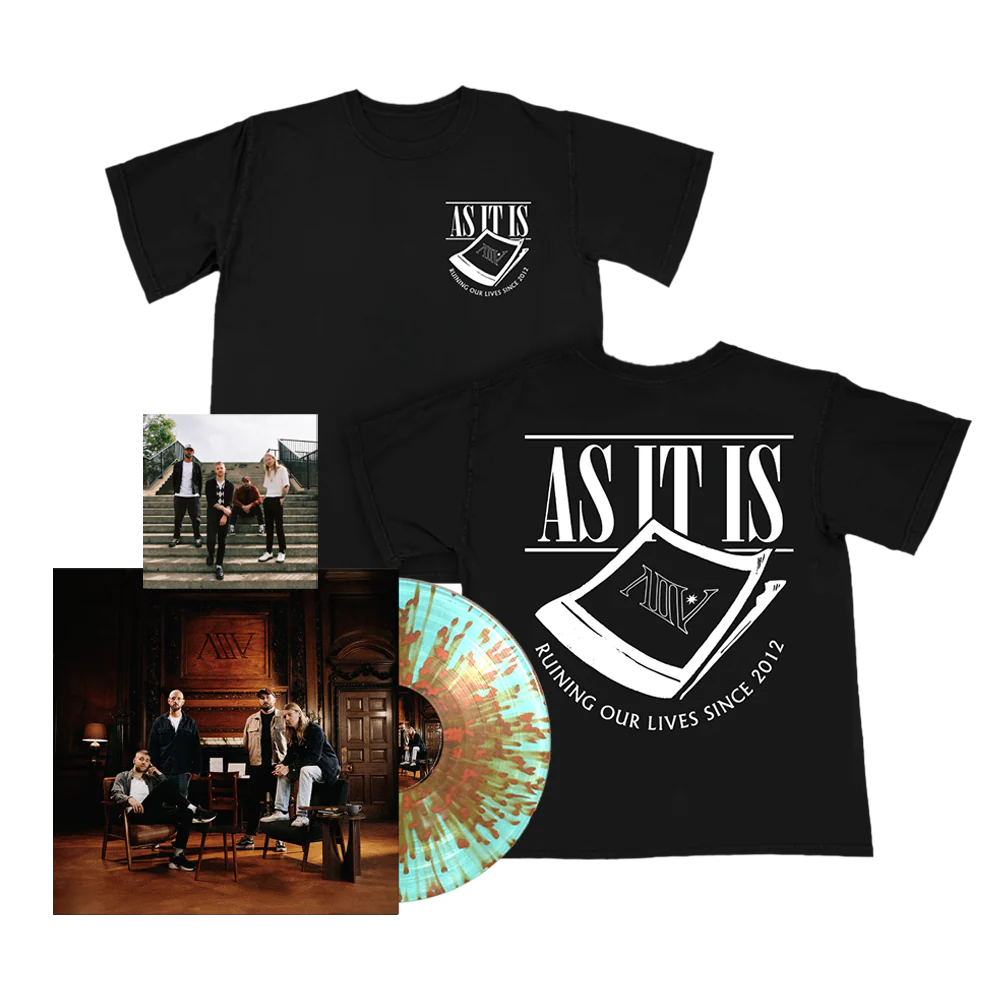 As It Is: Turquoise/Orange Splatter Vinyl LP, T-Shirt + Signed Print