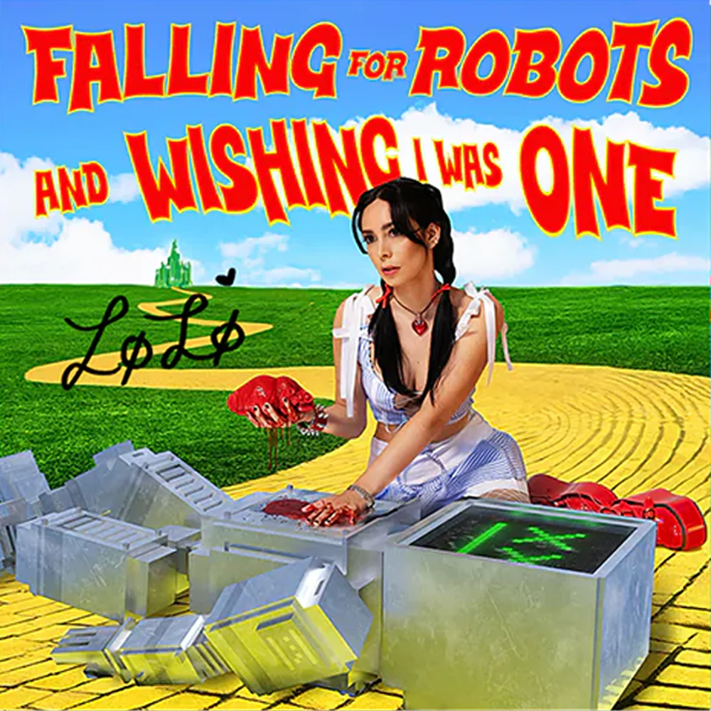 falling for robots and wishing i was one: Limited Green Vinyl LP + Signed Art Card - Image 2