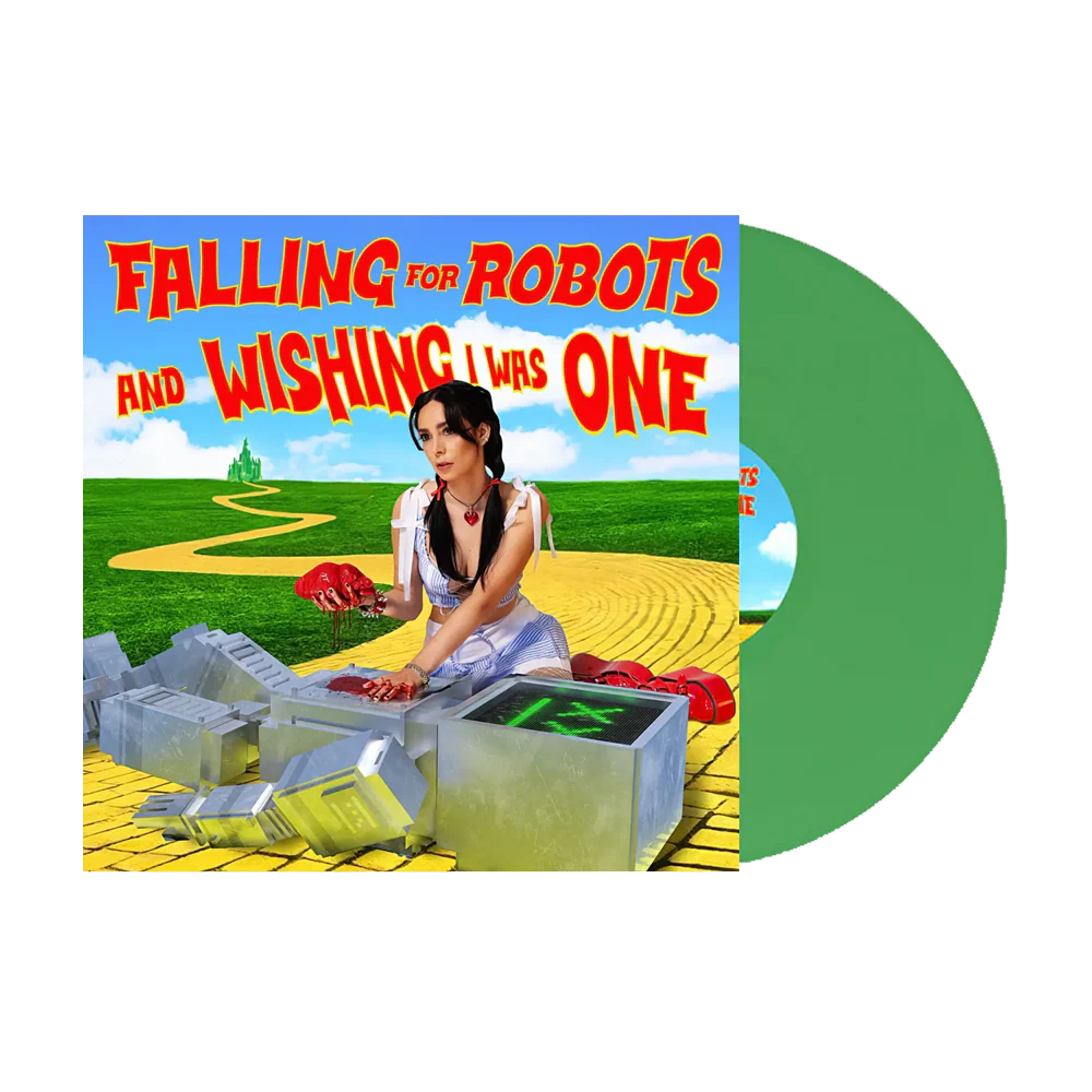 falling for robots and wishing i was one: Limited Green Vinyl LP + Signed Art Card - Image 3
